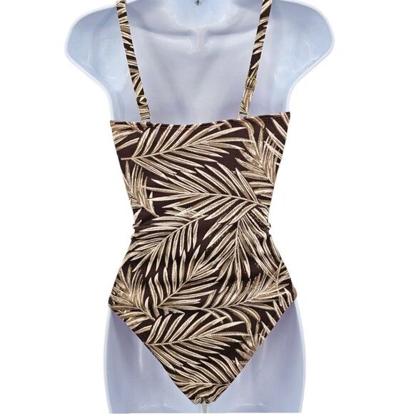 Crescent Drive Palm Cut Out Palm Leaves Swimsuit XS - Picture 4 of 7